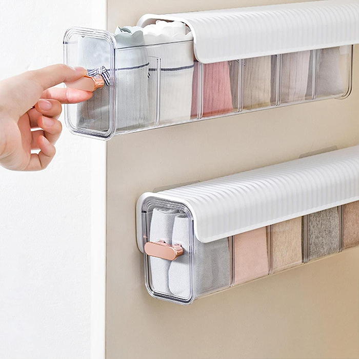Wall hanging transparent organiser garments storage box