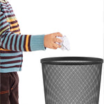 Round Metal Mesh Trashcan for Home & Office