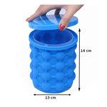 Portable Reusable Silicon Ice Mould Bucket Tray With Lid