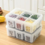 6- Grids Useful Refrigerator Food Fresh-keeping Storage Box