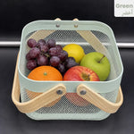 Multi-Purpose Mesh Metal Storage Basket with Handles