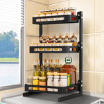 3 Tier Kitchen Countertop Stainless Steel Spice Organizer Rack