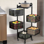 5-Tier Multipurpose Rotating Square Kitchen Storage Rack