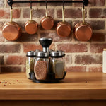 360° Rotating Spice Rack Set with Glass Jars