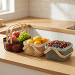 Multi-Purpose Mesh Metal Storage Basket with Handles