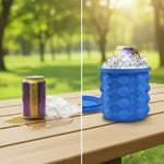 Portable Reusable Silicon Ice Mould Bucket Tray With Lid