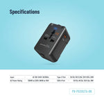 Porodo Blue Dual Port Universal Charger – Black