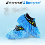 100 Pcs Waterproof Plastic Disposable Shoe Cover